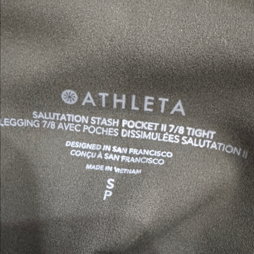 NWT Athleta Salutation Stash Pocket II 7/8 "Peat Green" Tight / Legging - Picture 12 of 12